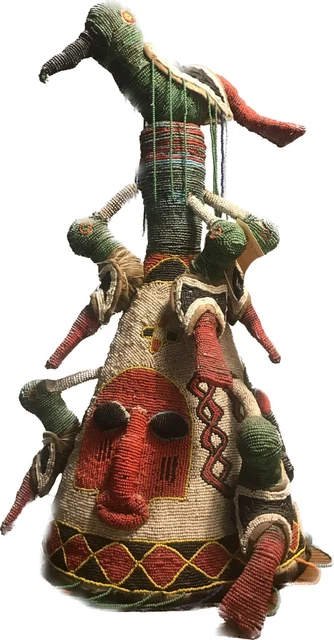 Corona di perline tribù Yoruba, Nigeria - Yoruba beaded crown