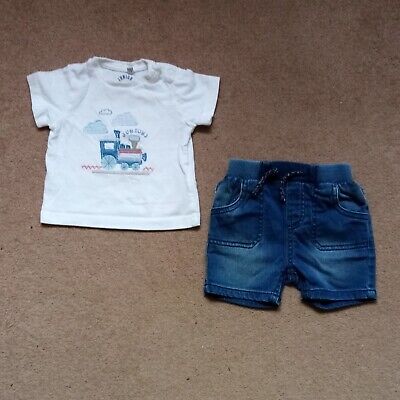 Baby Boy's 2-piece Outfit. Shorts and T-Shirt. 3-6 Months. 68cm. Junior J. VGC.