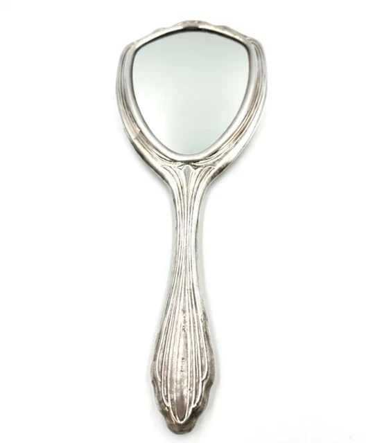 Specchio Da Toletta In Argento 800 Antico Vintage Anni '40 Made In Italy