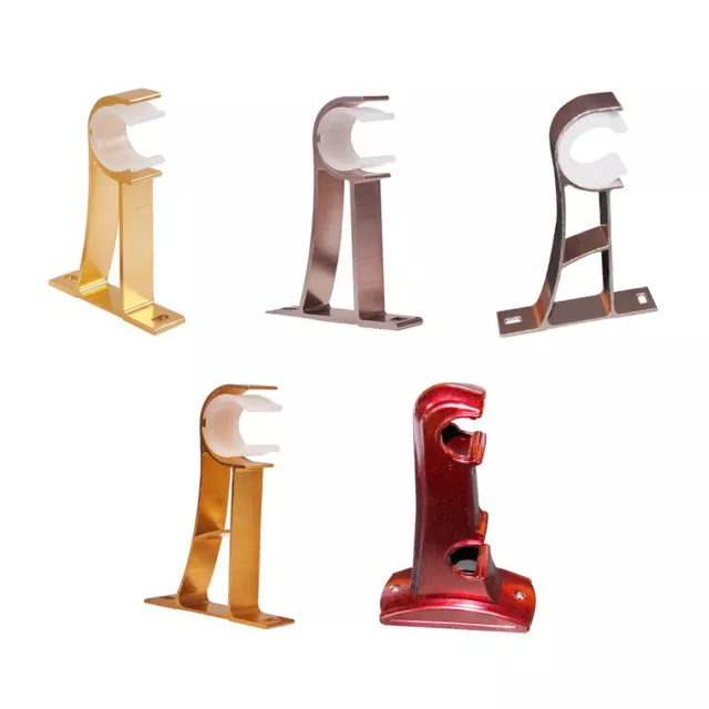 2Pcs Heavy Duty Metal Curtain Pole Rod Wall Bracket Holder for 26-28mm Pole