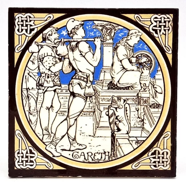 Minton Fireplace Tile Tennysons Idylls of The King Gareth C1876