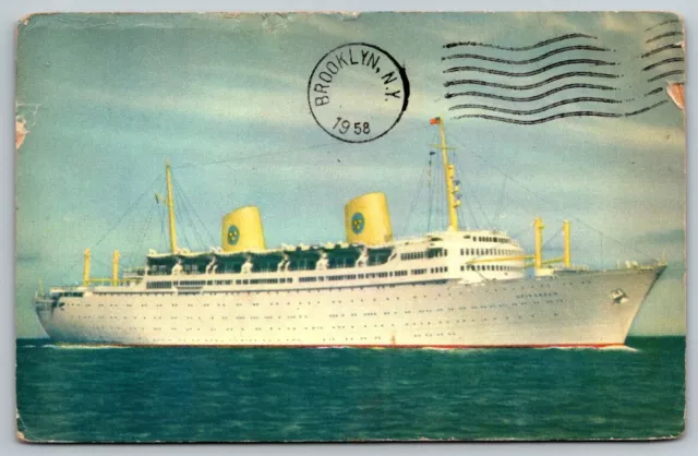Swedish American Line  MS Gripsholm  Cruise Ship   Postcard