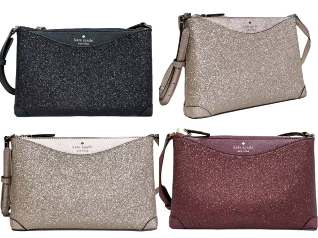 Kate Spade Tinsel Black Glitter Shoulder Tote Bag Handbag Holiday