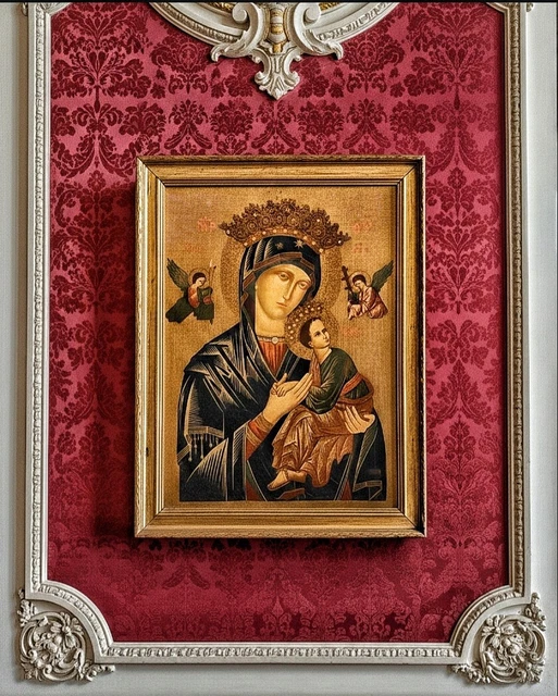 OUR LADY OF Perpetual Help Religious Icon Gold Framed 17.5"x 13.75 ...