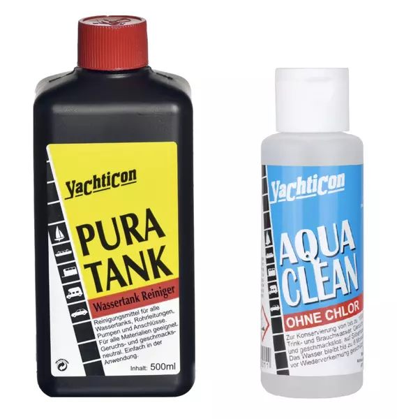 Yachticon Pura Tank Wasser Tank Reiniger 500ml + Aqua Clean Konservierung 50 ml