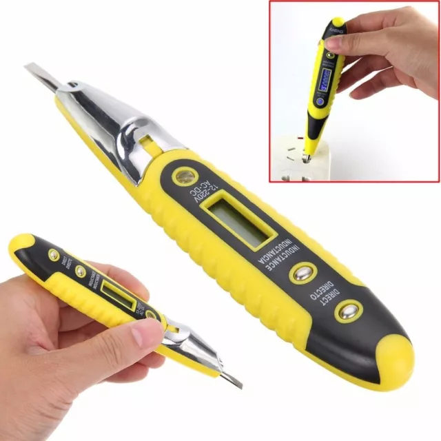 LCD AC/DC 12~250V Non-Contact Electric Test Pen Voltage Digital Detector Tester