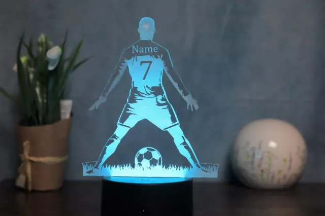 Personalisierte Fußball Lampe Geschenk Idee für Fußballer Kinder und Erwachsene,