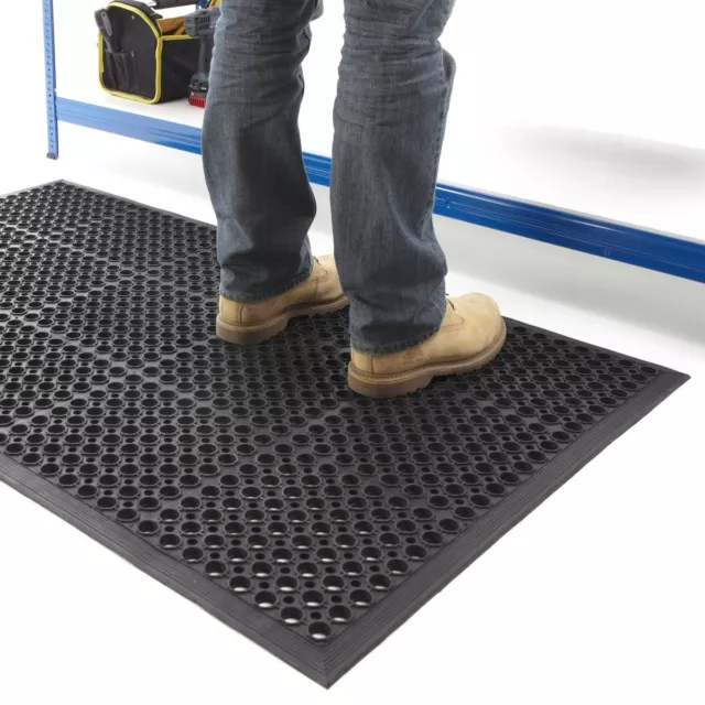Rubber Ring Entrance Mat Large Heavy Duty Safety Anti-Fatigue Non Slip Workplace