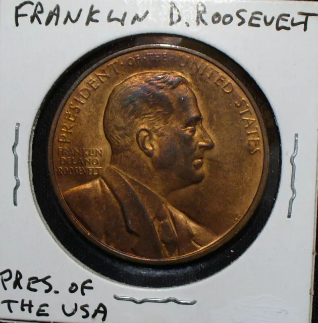 Franklin Roosevelt For Country & Humanity Bronze Commemorative Medal