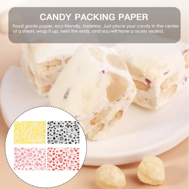 400x Wachs Wrapper Papier für Süßigkeiten & Lollys, bedrucktes Verpackungsblatt