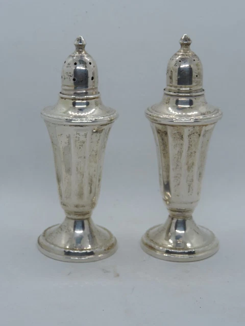 Vintage N.S.Co. Sterling Silver Salt & Pepper Shaker Set Weighted