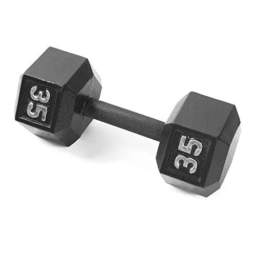 CAP Barbell Cast Iron Hex Dumbbell, Black, Single, 35 lb