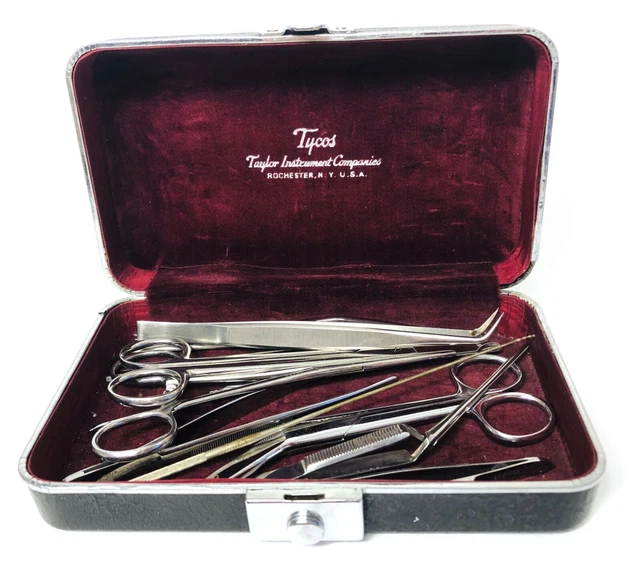 Antique Tycos Sphygmomanometer Case Taylor Instrument Companies with instruments
