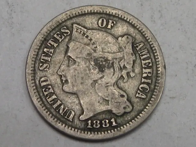 1881 3¢ Three Cent Nickel.  #11