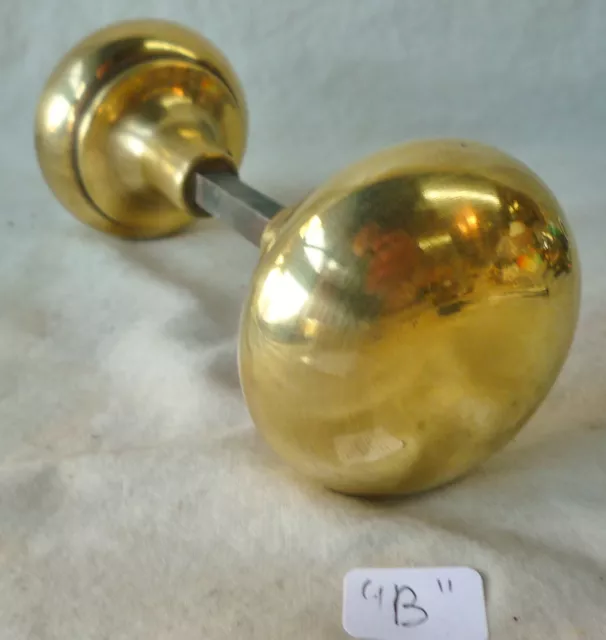 Door Knobs  2 1/4" Vintage Pr Antique BRASS 5/8" fit ( pair/ set)