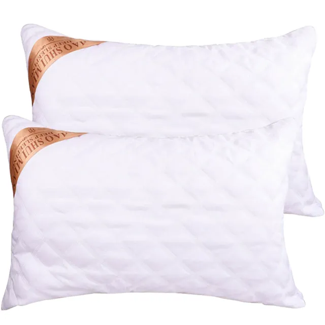 Luxury Queen Bed Pillow Hotel Sleep Hypoallergenic Cotton Fill Machine Washable