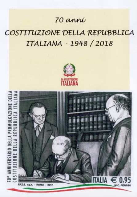 Mini Folder Privato 2018 - 70 Anni Costituzione Italiana "Vari Decenni"