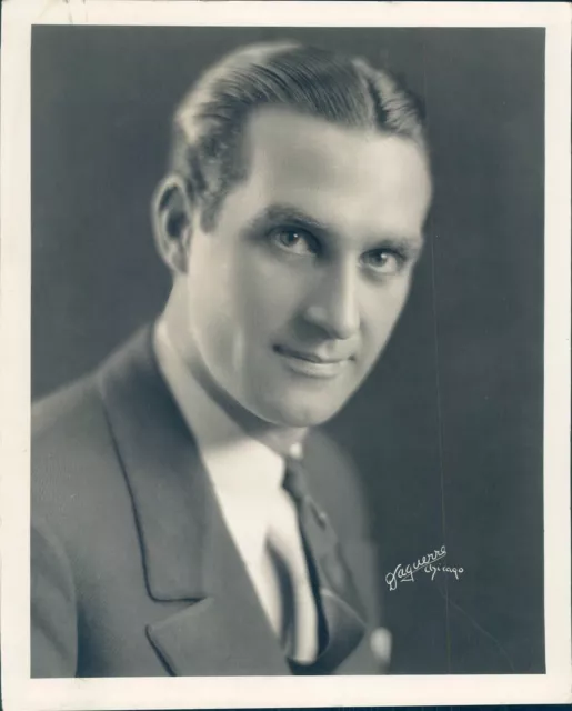 1929 Pat Barnes Director Announcer Chicago Il Ritratto Smiling Vintage Photo