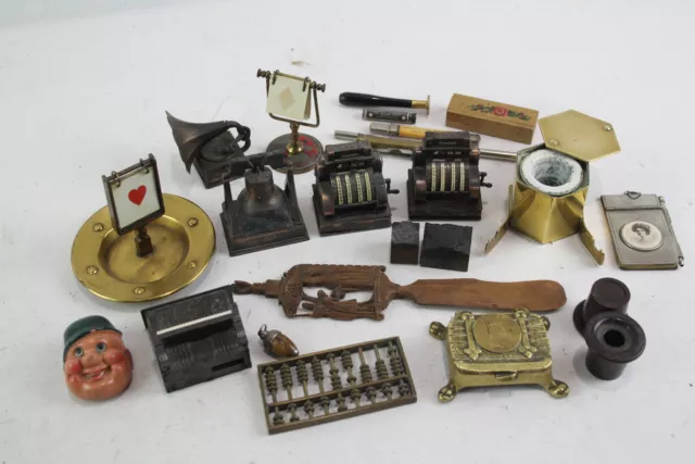 25 x Vintage Desk Items Inc Print Wood Stamps, Ink Well, 1920's Note Pad Etc