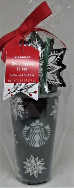 Starbucks Merry Sipping To You Gift Coffee & Cold Holiday 2020 Black/Silver