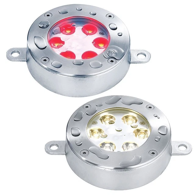 Projecteur IP68 LED 15W RGB Multicolore 3000K 24Vdc Étanche Plongée Feux Piscine