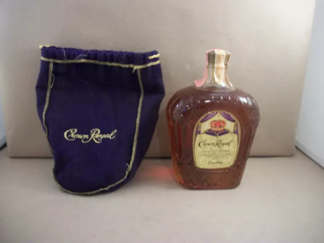 Vintage Collector Bottle Of Seagrams Crown Royal One Litre 1971
