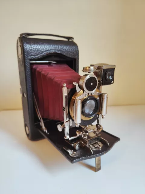 No 3 Folding Pocket Kodak Model G + Krauss Paris Tessar Zeiss 6.3 + Bausch Lomb