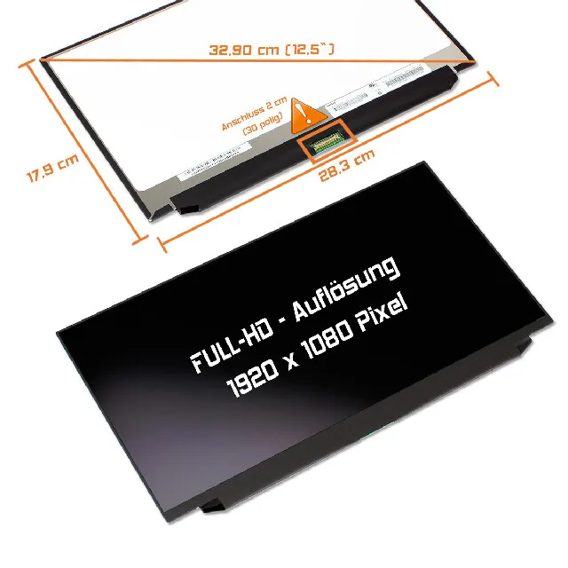 12,5" LED Display matt passend für Lenovo FRU PN:5D10L20503 IPS Full-HD