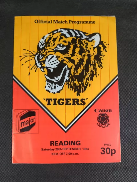 Hull City v Reading Vintage Football Match Program 29/09/1984