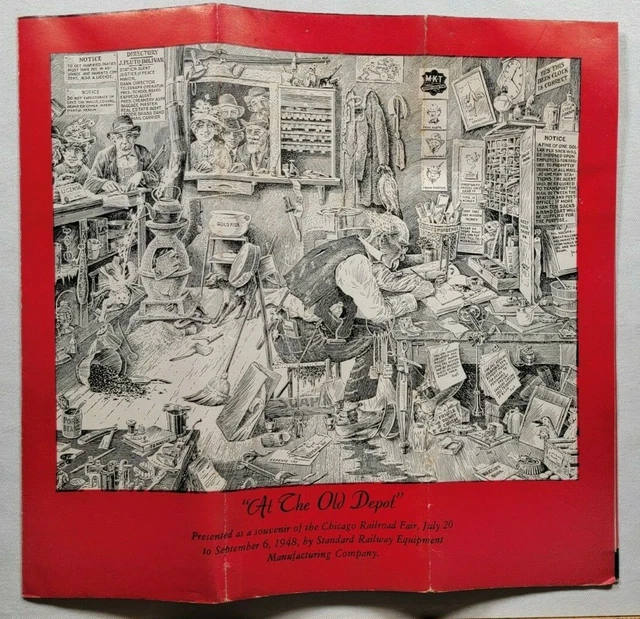 1948 Chicago Railroad Fair Souvenir THE OLD DEPOT Standard Railway Ad Brochure