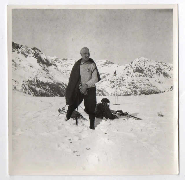 1956 Alpine Mountain Landscape PHOTO Chamonix Col Sport d'Hiver Ski Ski