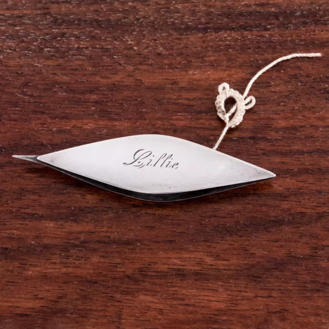 Webster Sterling Silver Sewing Tatting Shuttle Tool Monogram Lillie