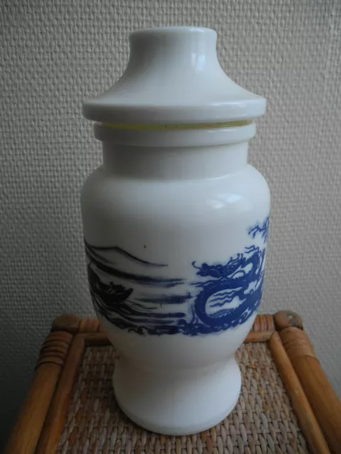 déco vintage pot Ariel en opaline décor asiatique chinois japonais kitsch rétro 2