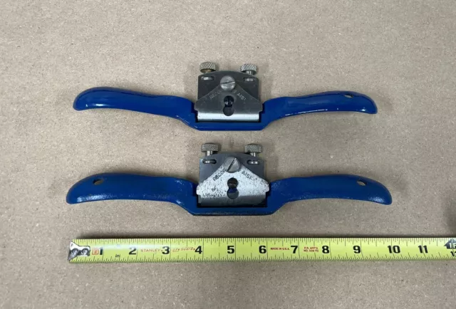 Lot of 2 Vintage RECORD A151 Spokeshaves - 1 Flat Bottom & 1 Curved Bottom Eng