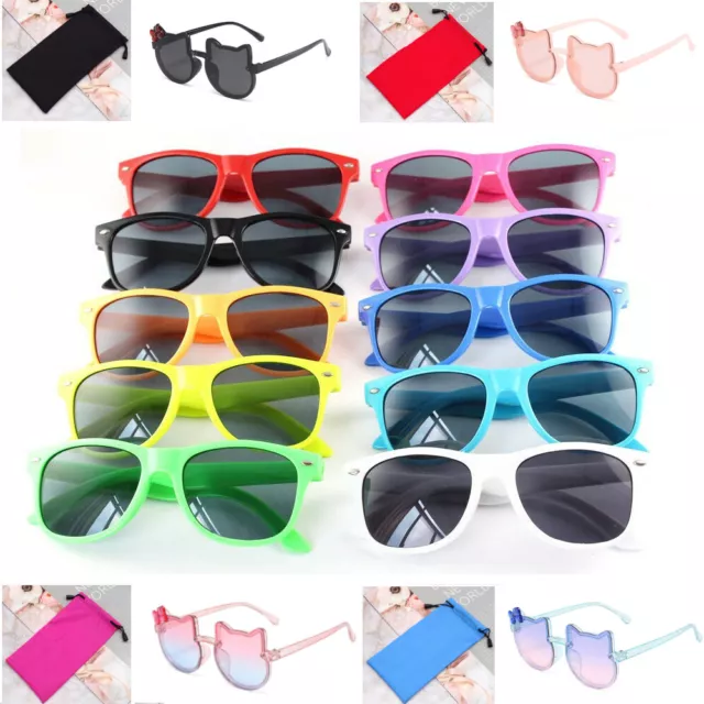 New Sunglasses Childrens Kids Girls Boys Unisex UV Sun Protection Shades Pouch