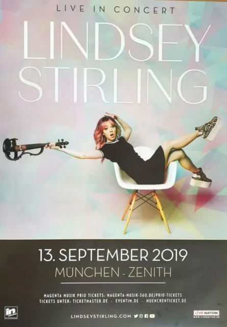 LINDSEY STIRLING 2019 MÜNCHEN - orig.Concert Poster - Konzert Plakat - DIN A1