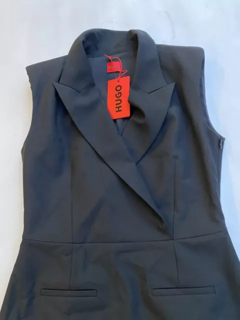 Women’s NWT Hugo Boss Polyester Blend Sleeveless Black Dress Size 4
