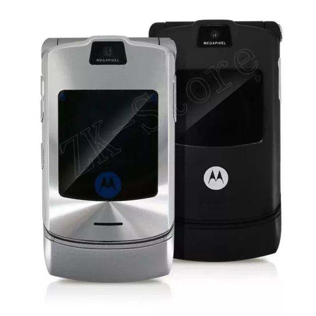 Original Motorola Razr V3i Quad Band Flip GSM MP3 Unlocked Old Used Mobile  Phone