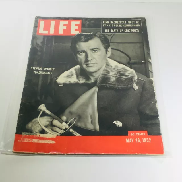 VTG Life Magazine: May 26 1952 - Stewart Granger Swashbuckler/Tafts Cincinatti