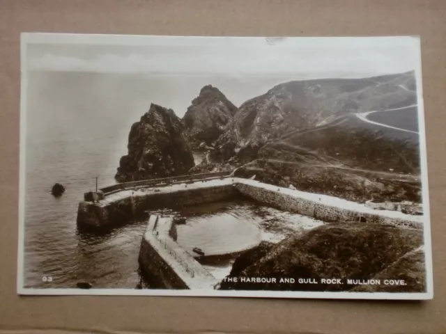 Mullion Cove Harbour & Gull Rock 1939 RP Vintage Real Photograph Excel Series