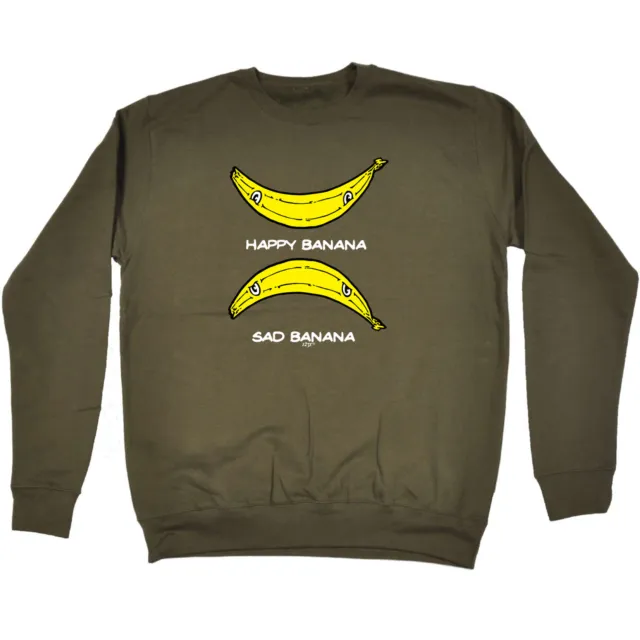 Happy Banana Sad - Mens Womens Novelty Funny Top Sweatshirts Jumper Sweatshirt