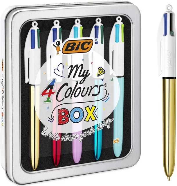 My 4 Colours Pen Fashion Stationery Gift Box - 5 Retractable Multi Color Ball Pe