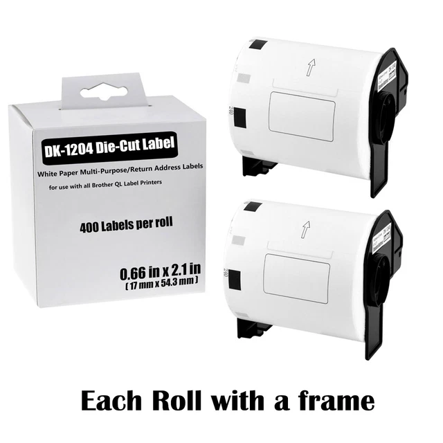 2Rolls 4x2 Large White Paper Multi-purpose Labels DK-1240 for Brother QL-1110NWB