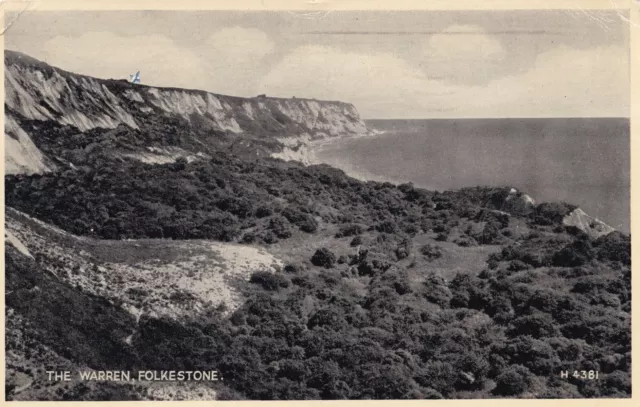 Vintage Valentine's Postcard - The Warren, Folkestone, Kent - c1955