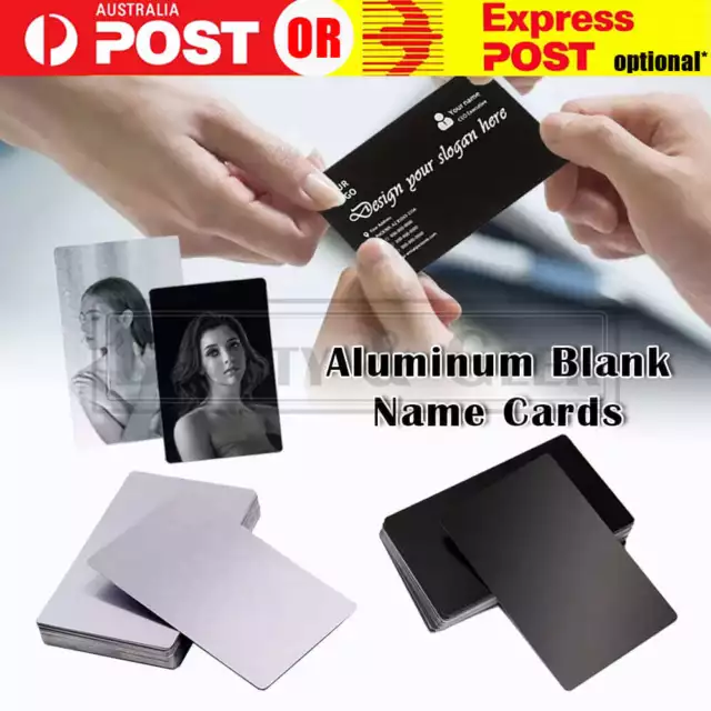 50/100x 2 Colors Metal Marking Blank Business ID Cards Name Cards Aluminum Alloy