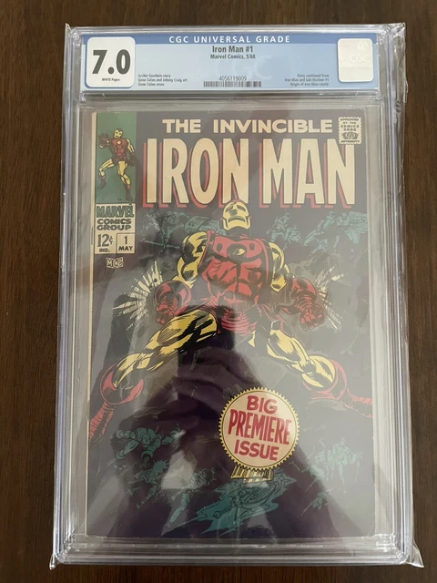Marvel Iron Man #1 Cgc 7.0 May 1968 White Pages Big Premier Issue