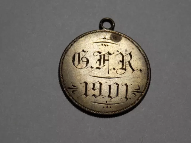 Love Token - "G. F. R. / 1901   SECOND / PRES / FIDES / SABBATH / SCHOOL"