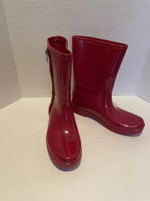 Unlisted by Kenneth Cole Rain Boots Zip Red Calf High Women’s Size 8