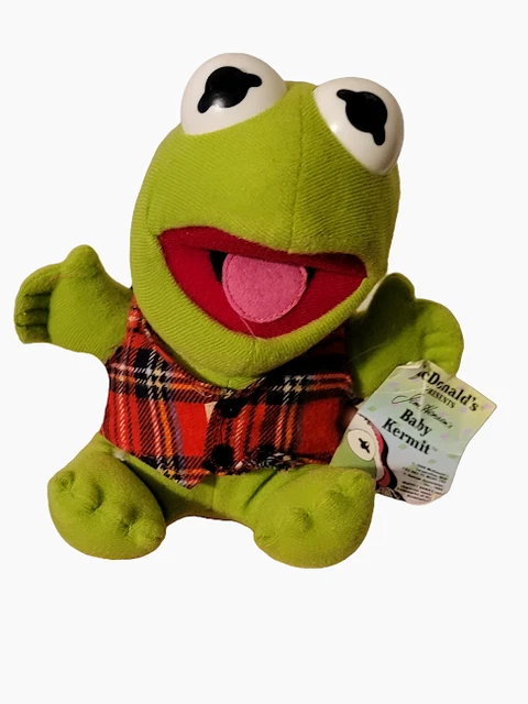 Vintage 1988 McDonald s Jim Henson Baby Kermit the Frog Plush Stuffed Toy Muppet