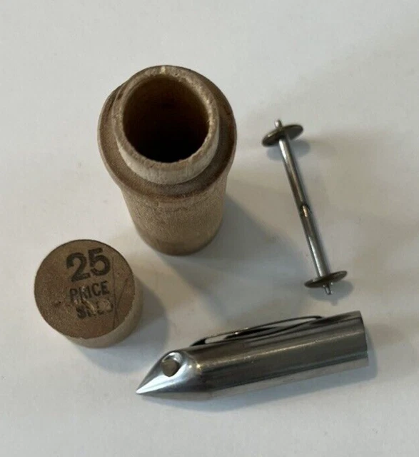 Antique Boye No. 25 Treadle Sewing Machine Shuttle & Bobbin in Wood Tube NOS